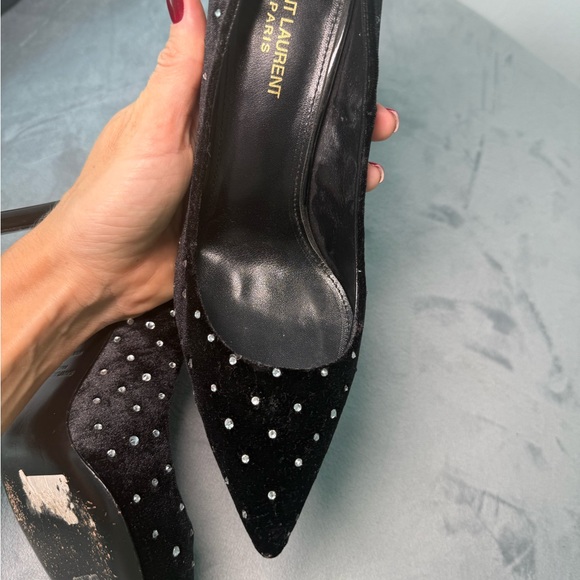 Saint Laurent Black Studded Heels - Picture 10 of 10